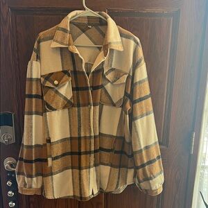 Plaid Button-Up Jacket